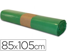 Rollo 10 bolsas basura verdes 110µ 80x105cm. 100l.